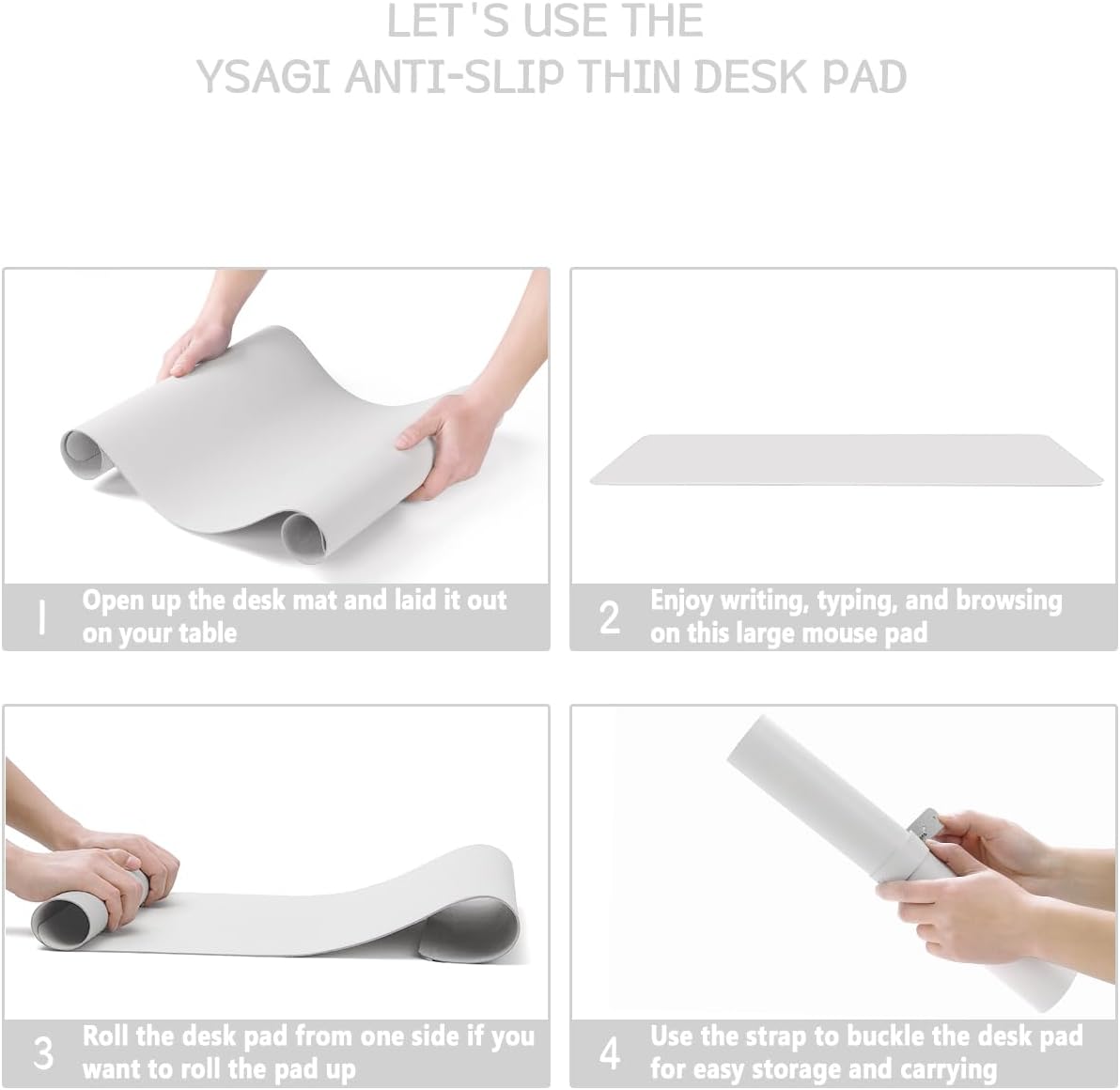Non-Slip Leather Desk Pad, Waterproof Laptop Computer Desk Keyboard Mat, Table Protector Blotter Mat, Large Mouse Pad for Office/Work/Home/Decor(White, 31.5" x 15.7") - view 7