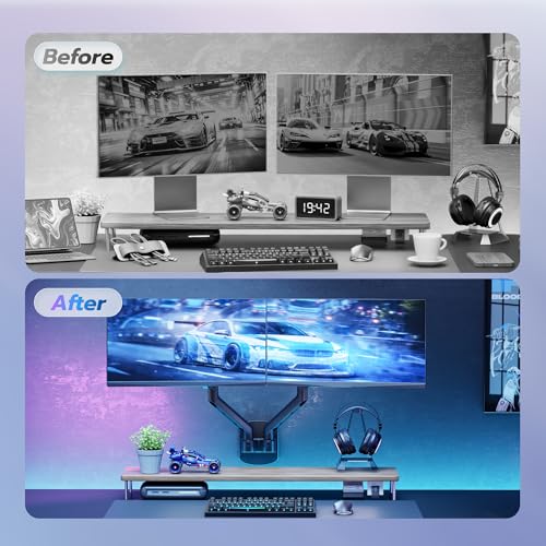 17-35 Inch Ultrawide Dual Monitor Wall Mount, Black - view 5