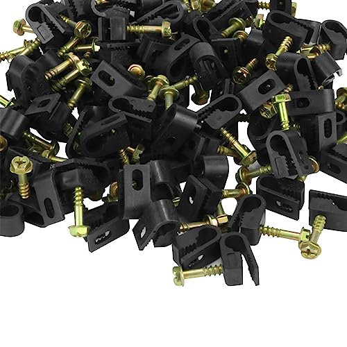 Flexible Single Cable Screw Clips (Pack of 100 / Black) - view 5