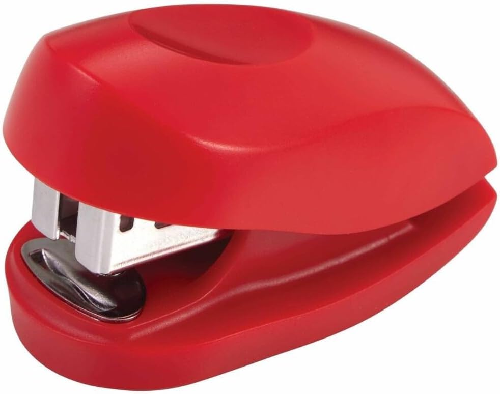 Red Mini Stapler With Staples, Tot, 12 Sheet Capacity, Small Stapler With Built In Staple Remover & 1000 Standard Staples, Staple Storage, Cute Compact Travel Size Stapler For Adults & Kids.