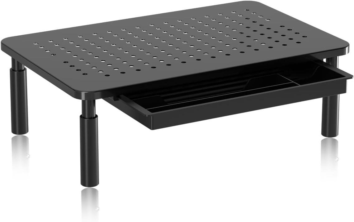 Computer Monitor Stand Riser,Monitor Riser for Laptop, Printer, Notebook and All Flat Screen TV Display with Vented Platform,3 Height Adjustable Laptop Riser,1 Pack,Black(MST003) - view 8