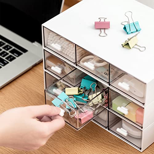 Desk Organizer-Stackable Storage Drawers, Plastic Compact Desk Storage Box Perfect for Collection Small Item/Cosmetic Office Organizer - 3 drawers (White) - view 5
