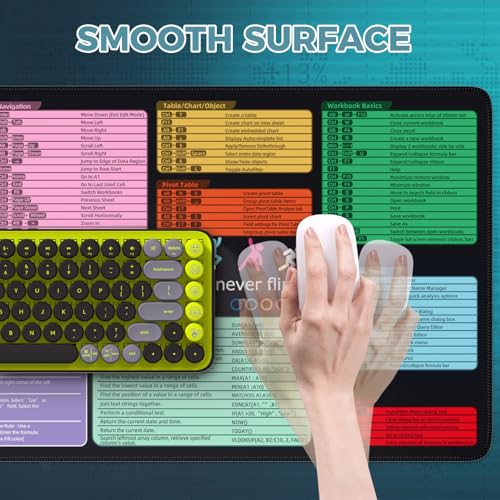 Excel Cheat Sheet Desk Pad Mat with Excel for Dummies 2025 Book - view 4