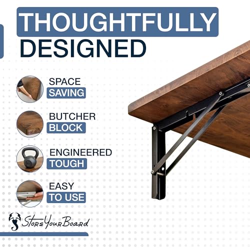 Wall Mounted Folding Workbench, 40x18 in, Holds 200 lbs - view 5