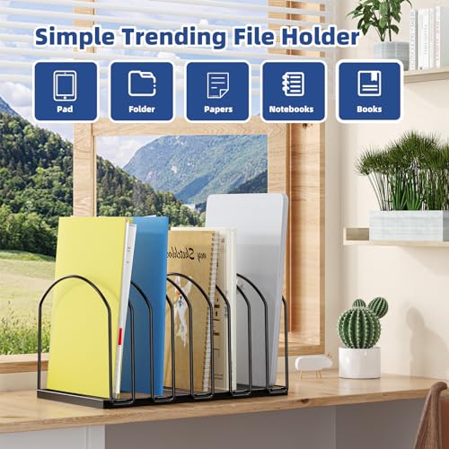 Desk File Sorter Organizer, 9 Section File Rack, Black - view 5