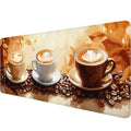 Coffee Desk Mat Gaming Mouse Pad Coffee Beans Leaves Leisure Work Large Gaming Mouse Mat with Stitched Edges,Non-Slip Waterproof Rubber Base Mouse Mat Office Computer Keyboard Laptop Home 31.5"x11.8"