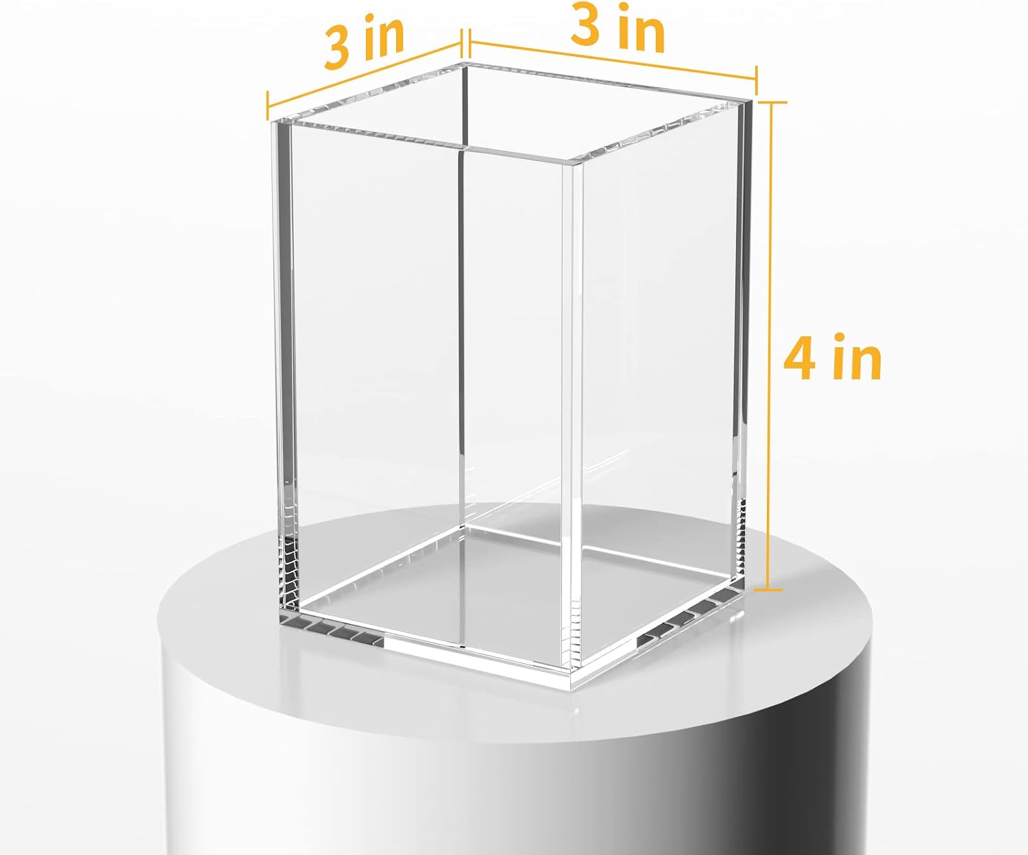 Acrylic Pen Holder for Desk, Clear Pencil Cup Organizer 2 Packs | Acrylic clear acrylic pen holder, durable transparent design organizes stationery and makeup tools for students and workers - view 5