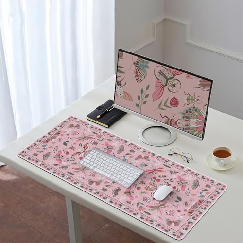 Cute Desk Mat for Women, Pink Keyboard and Mouse Pad for Desk - view 6