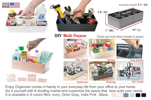 Enjoy Office Desk Storage Organizer 8 compartments Box DIY Box Remote Cosmetic Holder Pen Pencil Stationery Basket -Made In USA - view 3
