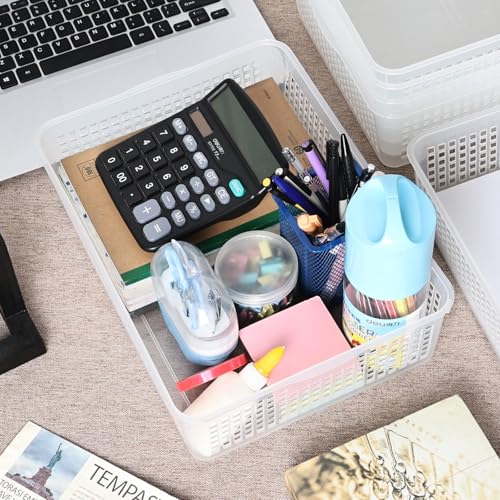 6-Pack Clear Plastic Paper Storage Baskets, File Storage Tray - view 7