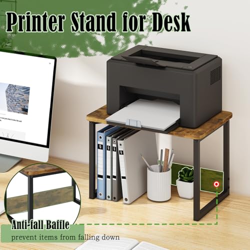 Printer Stand for Desk, Desktop Shelf Printer Riser for Home Office - view 2