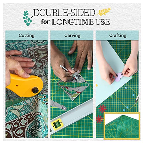 18 x 24 Cutting Mat for Sewing, Self Healing Double Sided Quilting Crafts Mat - Fabric Cutting Mat - Non Slip surface - Rotary Cutting Board Green - view 4