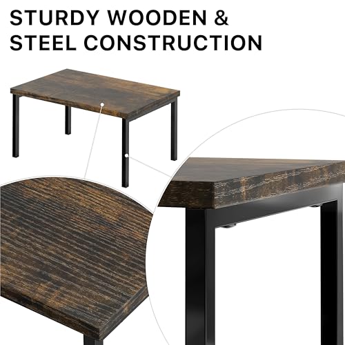 Stackable Cabinet Counter Shelf Wooden Top, Rustic Brown - view 4