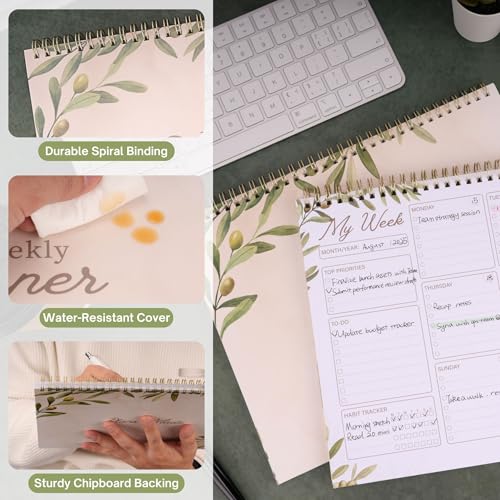 Undated Weekly Planner Notepad, 8.5" x11", 52 Weeks, Sage Green - view 5