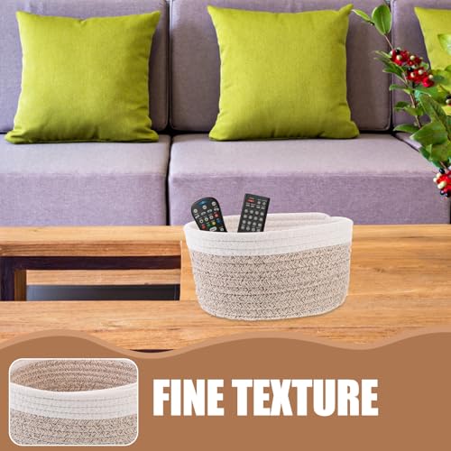 2pcs Cotton Rope Storage Basket with Lid Makeup Brushes and Sundries - view 4