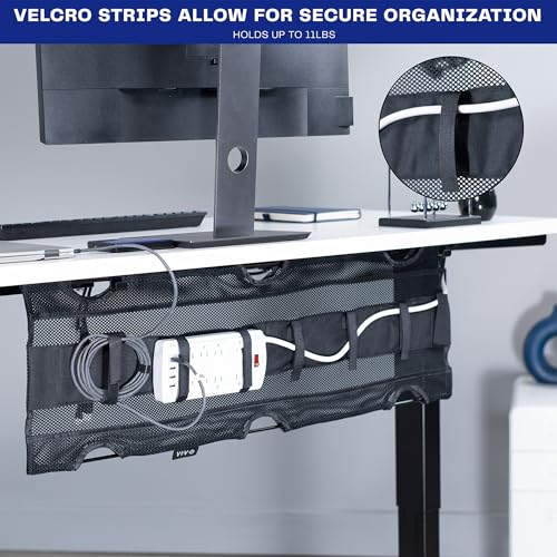 Black Screw-on 36 in Mesh Net Cable Management Holder, DESK-AC36MH-S - view 4