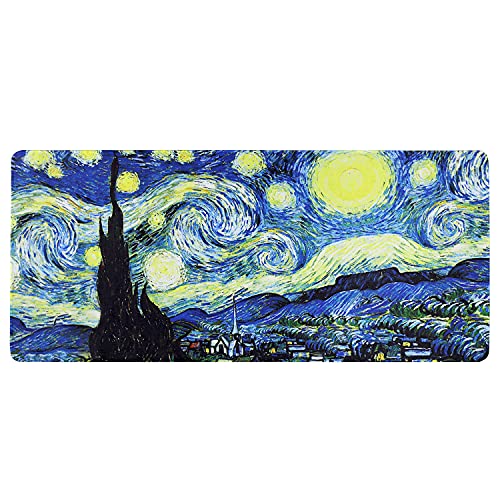 Extra Large Extended Gaming Desk Mat 34.75 x 15.25 inch Mouse Pad - The Starring Night