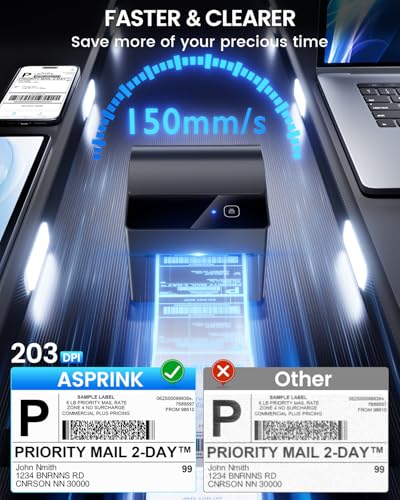 Bluetooth Shipping Label Printer with 750 Pcs Labels - view 4
