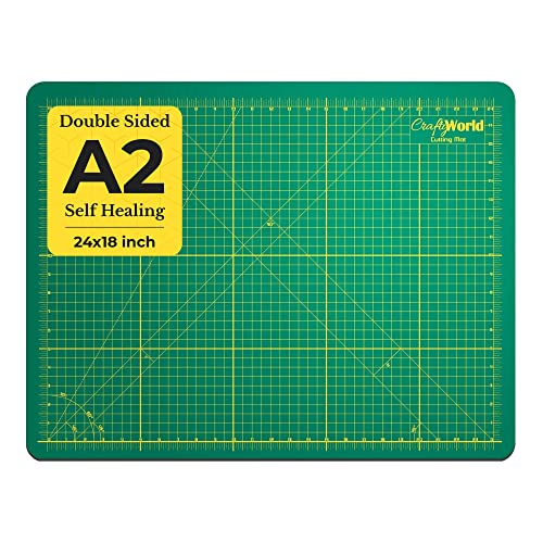 18 x 24 Cutting Mat for Sewing, Self Healing Double Sided Quilting Crafts Mat - Fabric Cutting Mat - Non Slip surface - Rotary Cutting Board Green