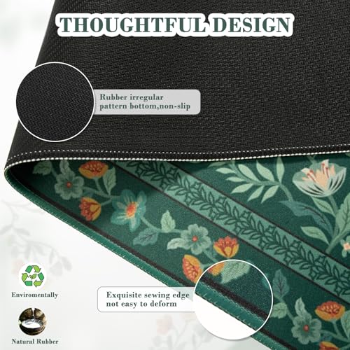 Desk Mat,Mouse Pad for Office Decor,35.4x15.7in,Deep Green - view 4