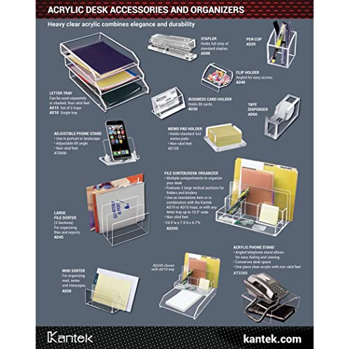 Clear Acrylic Vertical 3-Section File and Folder Sorter for Desk - view 4