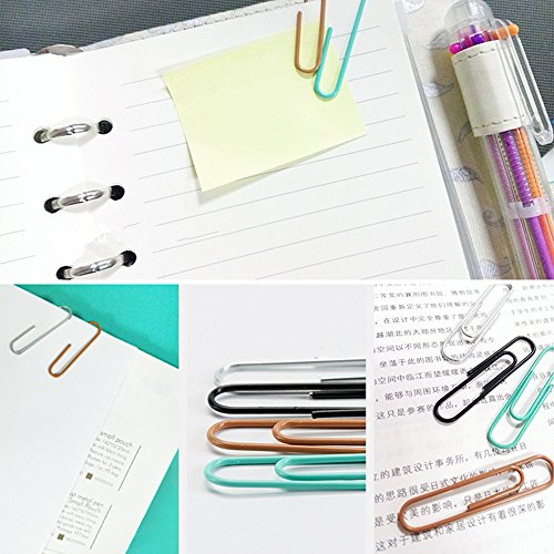 100pcs 28mm Mint Green Paper Clips Medium in Mint Paper Clips Dispensers Holder Paperclips Storage Case for Desk Organizer Accessories (Mint Green) - view 5
