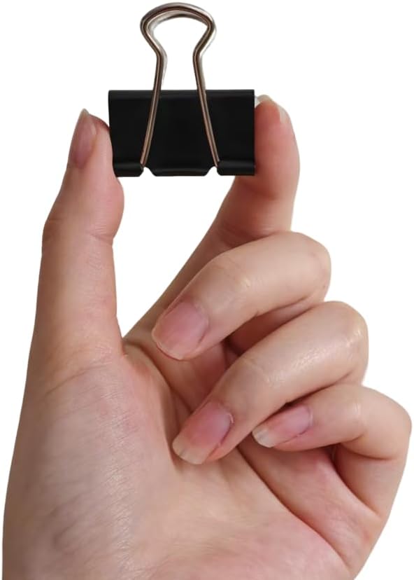 Sturdy Binder Clips, Office Supplies, Medium 1.25 in, Document Organizing, Black, 96 Count (8 Pack of 12) - view 3