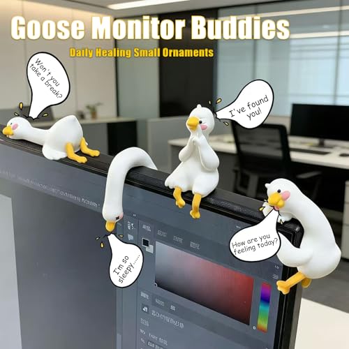 Mini Resin Desk Goose Decor, 4 Pcs, Cute Goose Figurines Set - view 4