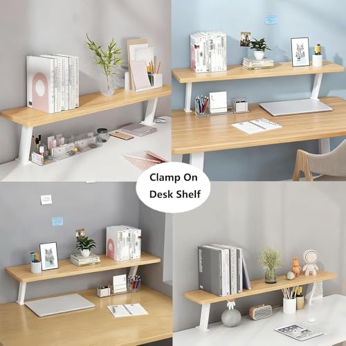 Desktop Clip-On Shelving Unit, 32in Single-Tier Overhead - view 5