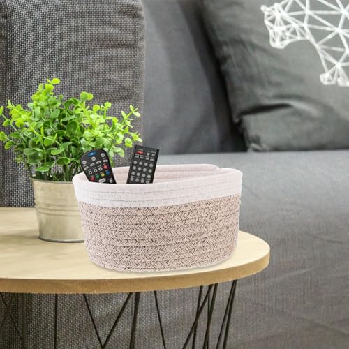 2pcs Cotton Rope Storage Basket with Lid Makeup Brushes and Sundries - view 5