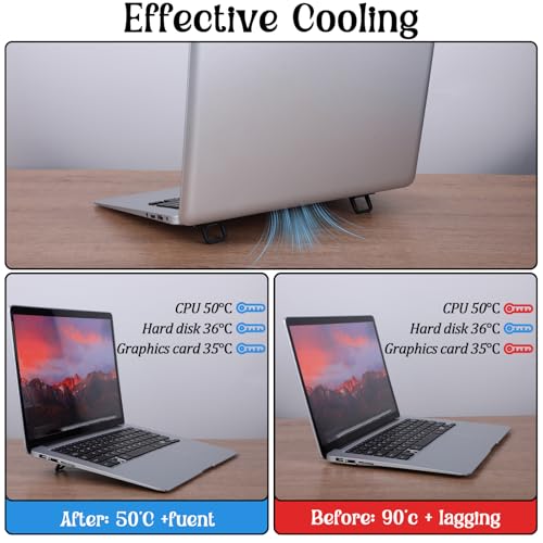 4PCS Portable Keyboard Riser Self Adhesive Laptop Stand Invisible Mini Computer Feet for Desk Computer Keyboard Stand Laptop Holder with Anti Slip Silicone(Black) - view 2