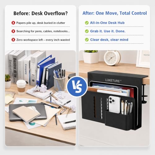 Desk Side Storage Laptop Holder No Drill Clamp On Organizer - view 5