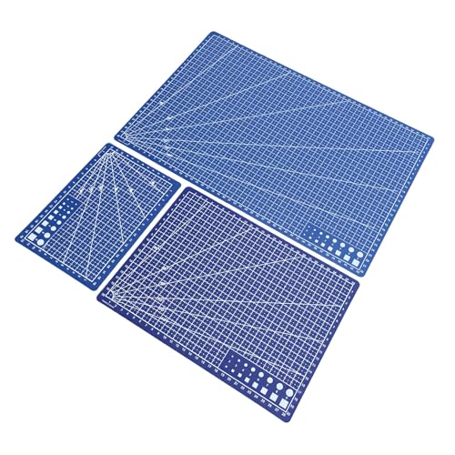3Pcs PVC Cutting Mat Set Non Slip Blue Craft Board - view 2