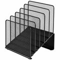 File Organizer for Desk, File Folder Organizer with 5-Section Vertical Rack, Suitable for Home Office Document Organization and Storage(Black)