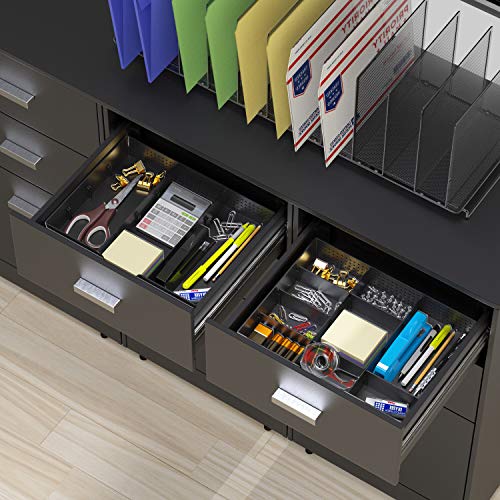 Drawer Organizer Tray, 9 Compartments, 2-Pack, Black - view 2