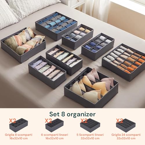 Drawer Organiser with Compartments, Set of 8 Dividers in TNT - view 2