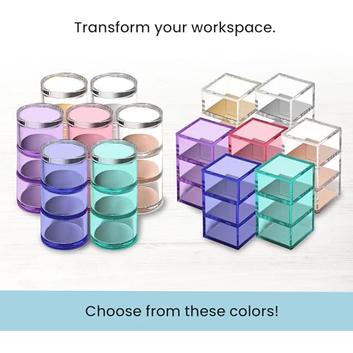 3-Tier Stackable Acrylic Holder, Clear with Rose Gold Base - view 7