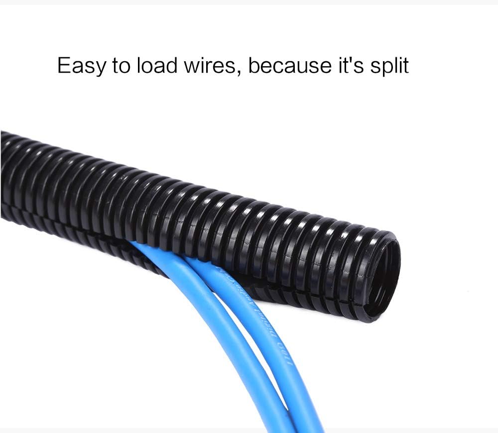 50ft - 1/4 inch Split Wire Loom Tubing - Black - view 5