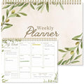 Undated Weekly Planner Notepad, 8.5" x11", 52 Weeks, Sage Green