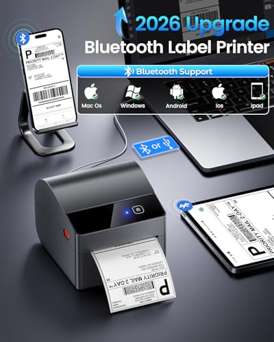 Bluetooth Shipping Label Printer with 750 Pcs Labels - view 2