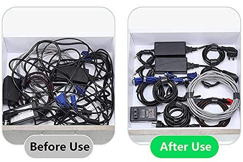 Cable Ties Reusable Black 50 Pack Cord Straps Hook and Loop Wire Wraps Keepers Clips Organizer Management Kit for tv pc Computer Charging Data Cables - view 4