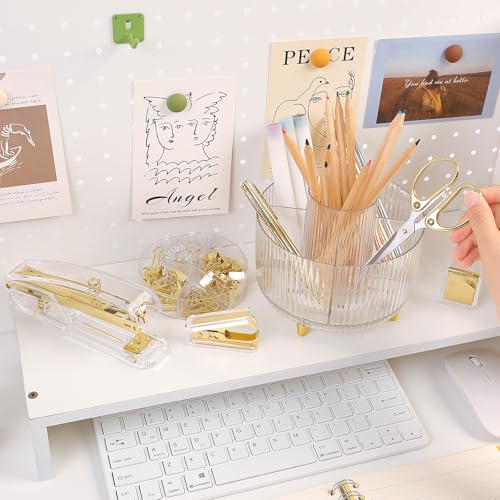 Gold Office Supplies Set with Pencil Holder for Desk - view 2