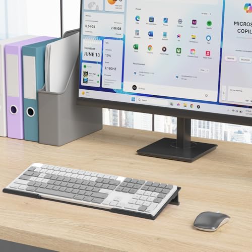 Computer Keyboard Stand for Desktop - 6-Level Height Adjustable Acrylic Keyboard Riser Non-Slip Ergonomic Key Board Tray Holder for Home School Office Desk Accessories, Black - view 2