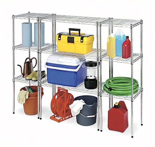 1 Tier Supreme Stacking Shelving Unit, Wire Metal Home Storage Organizer, 15" L x 14" W x 15" H, Chrome - view 5
