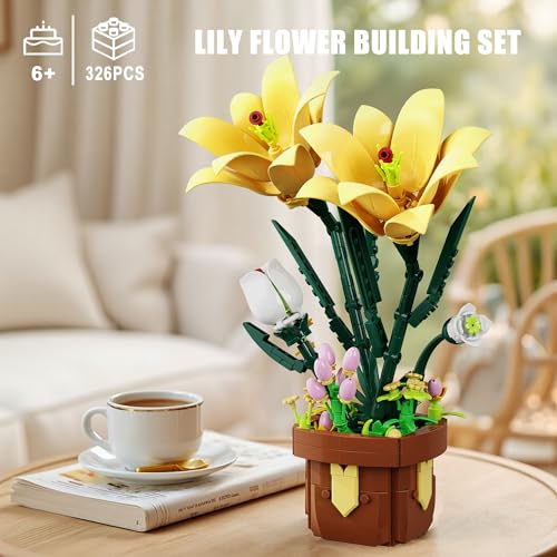 Lily Flowers Building Blocks Set for Women Adults and Girl(296 PCS) - view 2