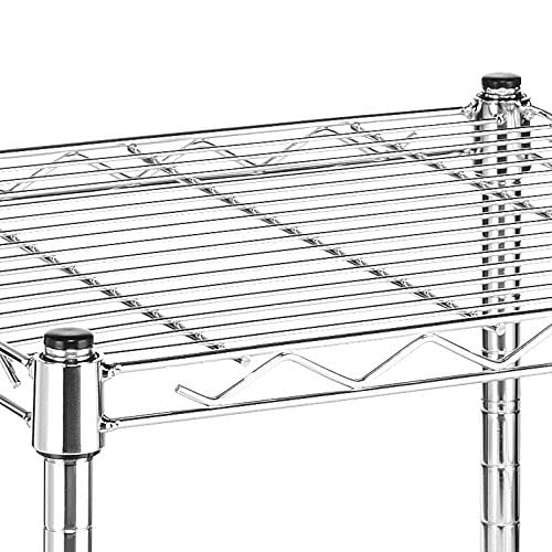 1 Tier Supreme Stacking Shelving Unit, Wire Metal Home Storage Organizer, 15" L x 14" W x 15" H, Chrome - view 6