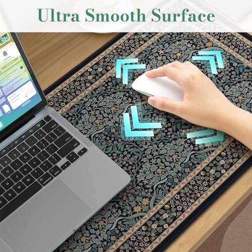 Desk Cover Mat, Office Mouse Pad,35.4x15.7in,Retro Black - view 4