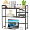 31.9" Desk Shelf, Desktop Organizer Shelf, Desk Hutch Dorm, 3-Tier Desk Display Rack, Desktop Bookshelf, Multipurpose Wood Desk Organizer Storage Rack for Home Office Dorm