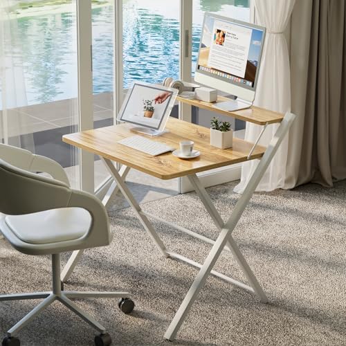 Folding Desk No Assembly, Sturdy Computer Desk for Small Spaces - view 2