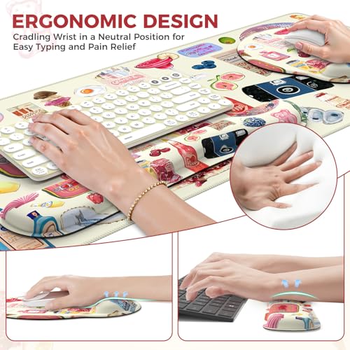 Desk Pad Mat, Large Mouse Pad and Keyboard Wrist Rest Set - view 4